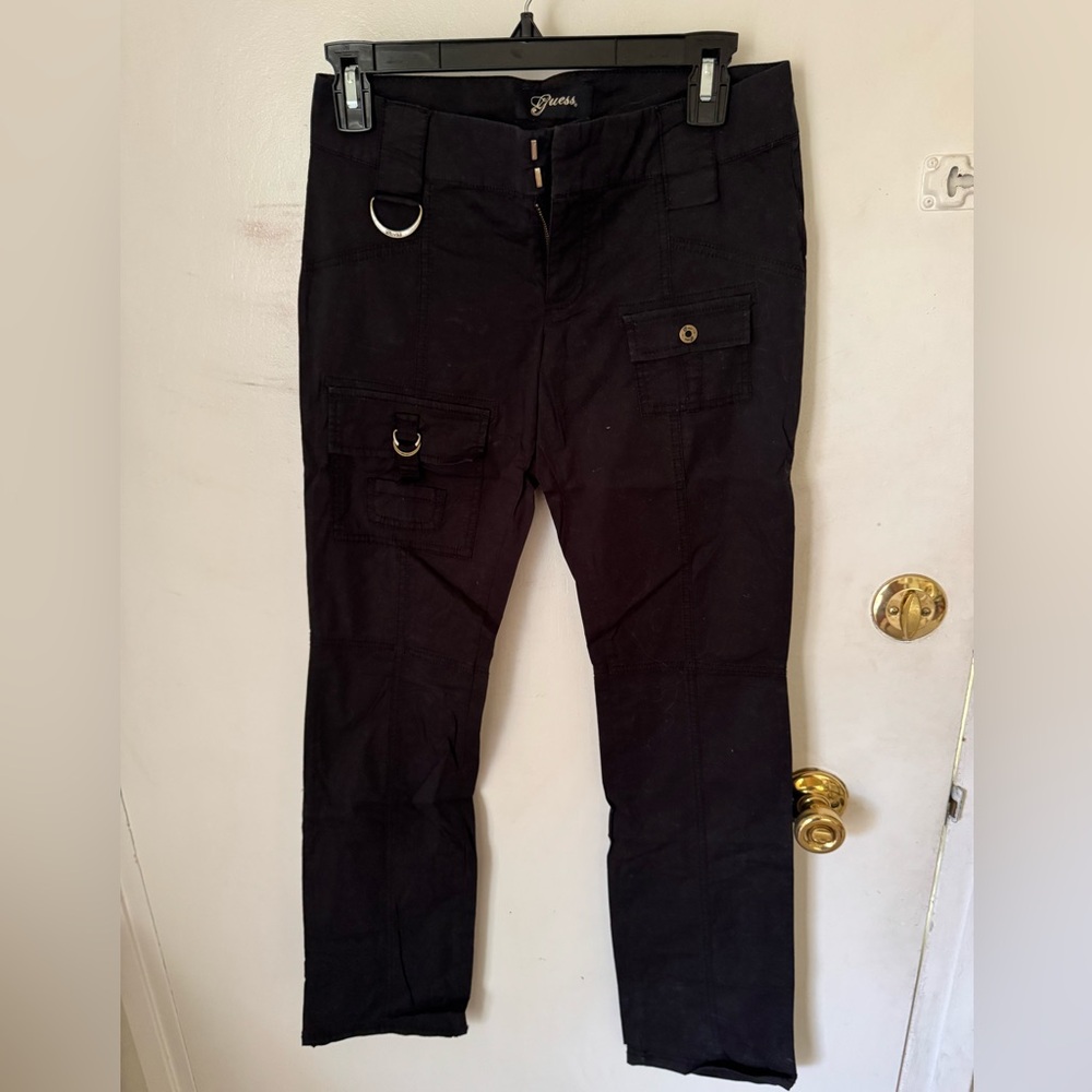Guess Black Cargo Pants Women’s Size 27 Utility Style with Pockets